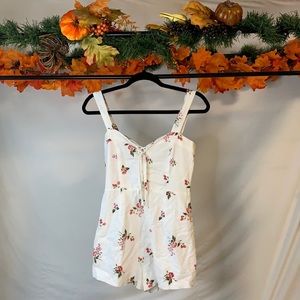 White romper with flower details from Forever 21, size small